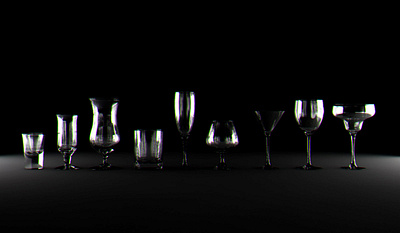 Glass 3D Render 3d black dark glass glasses glassware minimal render