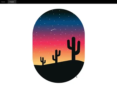 Sunset in a desert animation clean dailyui desert design gradient illustration mountain sun sunny sunrise sunset sunsets ui vector