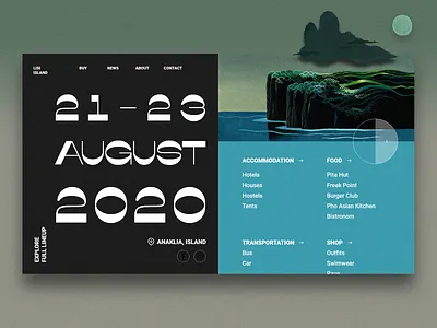 Lisi Island adjara anaklia black dailyui dribbble electronic electronic music festival georgia house island lisi rave sea tehcno tourism travel ui uiux ux