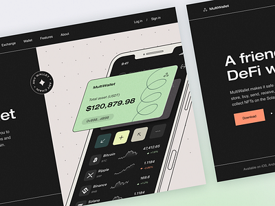 MultiWallet - DeFi Website binance bitcoin blockchain coin crypto currency crypto website cryptocurrency platform ui uiux ux ux ui design wallet web app design web application design web platform