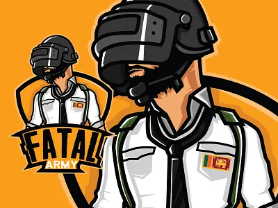 Pubg clan Logo cartoon character design illustration pubg