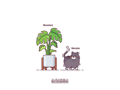 Monster(a) air purifier tree air purifier tree cat characterdesign flatline funny graphic green illustration monster monstera plants vector