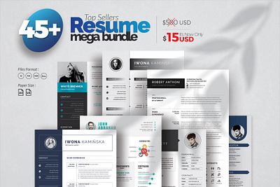 MS Word Resume Bundle a4 bundle clean coverletter creative design docx indesign infographic job pack photoshop resume seekers seller template top us lettter word