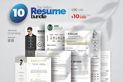 Creative layout Resume Bundle bundle clean creative cv design designers developers doctors docx indesign infographic job minimal modern photoshop resume seekers template vitae word