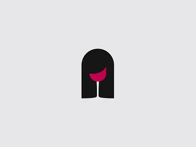 Girl and Wine brand branding flat illustrator logo minimalist red vector wine