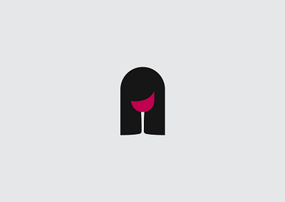 Girl and Wine brand branding flat illustrator logo minimalist red vector wine
