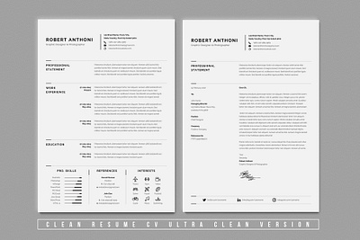 Minimal Resume booklet clean creative cv docx download indesign instand job mac minimal minimalist modern pages photoshop resume seekers template vitae word