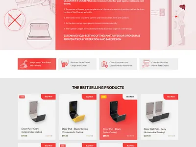 Clean way Door Pulls website design