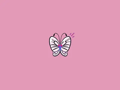 Butterfree animal art buterfly buterfree butterfly butterfree clean design flat illustration illustrator insect minimal nature pink pokemon red vector white