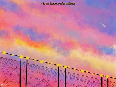 Pastel sky aesthetic art artist blue calm colour digital art drawings evening illustrations illustrator ipad drawing landscape paintings pastel pink scene sky star yellow