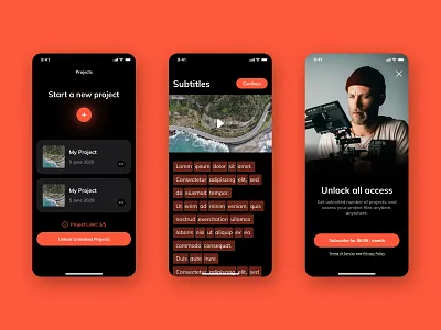 Subtitles App Design app appearance design editor mobile mobile app mobile app design mobile design mobile ui saas design software subtitles ui ui design uidesign uiux ux video