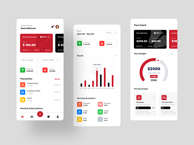 Bank App bank app mobile app design mobile ui themed uidesign uiux ux design