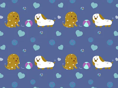 Dogs pattern animal art animals balls cute animal dog illustration dogs friends friendship illustration kids app kids art kids illustration pattern design patterns pets print print design simple illustration vectorart wallpaper