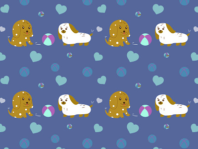 Dogs pattern animal art animals balls cute animal dog illustration dogs friends friendship illustration kids app kids art kids illustration pattern design patterns pets print print design simple illustration vectorart wallpaper