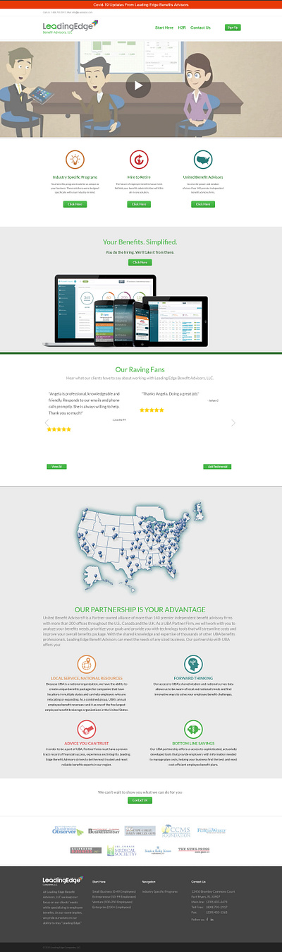 Leading Edge Benefit Advisors LLC custom website design design responsive design responsive website responsive website design ui ux website wordpress design wordpress development