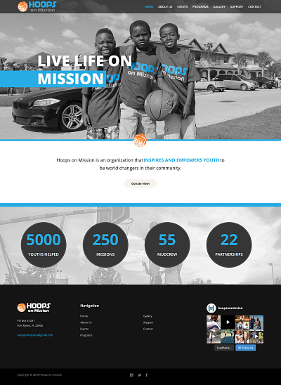 Hoops On Mission custom website design design responsive design responsive website responsive website design ui ux website wordpress design wordpress development