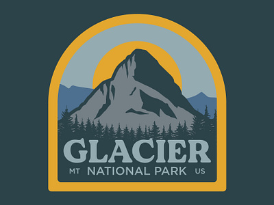 Glacier National Park adventure badge glacier glacier national park logo montana national park outdoor badge outdoors patch retro retro badge retro design vintage