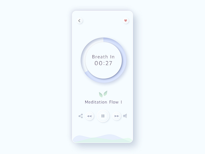 Mock Meditation App app blue calm meditation meditation app neumorphic design neumorphism ui ux