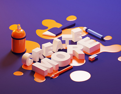 Create More 3d lettering b3d blender3d illustration isometric nepal stylustechnology typogaphy