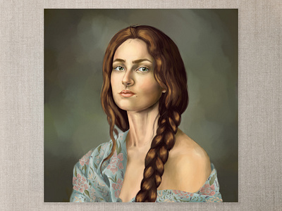 Hadassah art braid brunette cape town digital art digital painting illustration natural beauty photoshop shawl