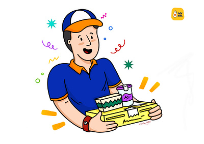 Food Delivery Boy - Illustration boy illustration branding character character design character illustration dribbble food delivery food delivery app illustration ui illustration