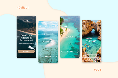 #Daily UI #003 Landing Page app daily 100 challenge daily ui dailyui design explore mobile mobile ui travel userinterface