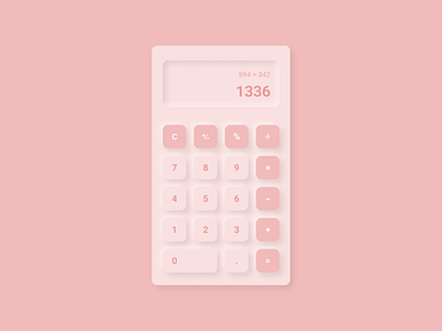 Daily UI #004 calculator dailyui dailyui 004 design minimalistic monochromatic neumorphic neumorphism ui