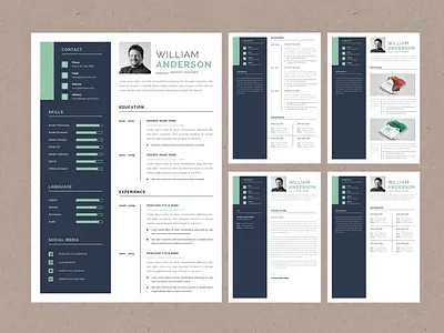 Resume Template branding cv design flat illustration resume simple template typography vector