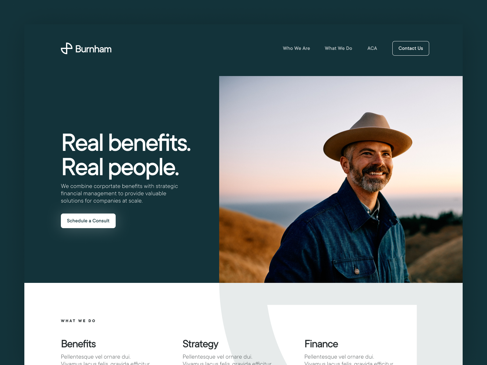 Example of Corporate Benefits Website Homepage