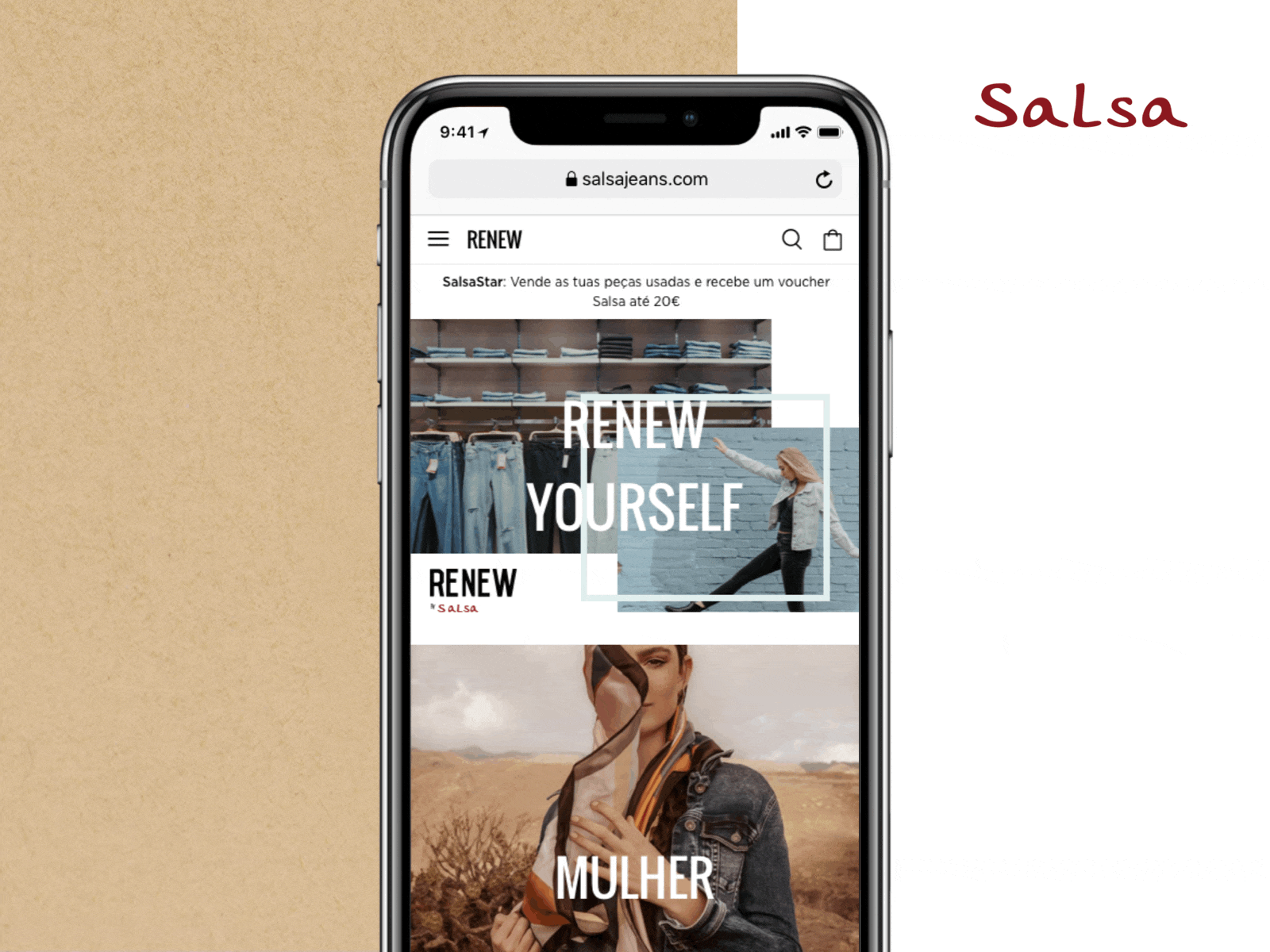 ReNew - Salsa Jeans design fashion brand jeans jeans brand lifestyle mobile salsa sustainability sustainable uidesign uiux uxdesign website young adult