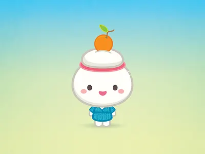 Kagami Mochi Boy adobe illustrator character design cute illustration jerrod maruyama kawaii vector