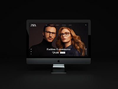 ZARA Glasses Website dailyui design glasses header navigation imac man ui ux web woman zara