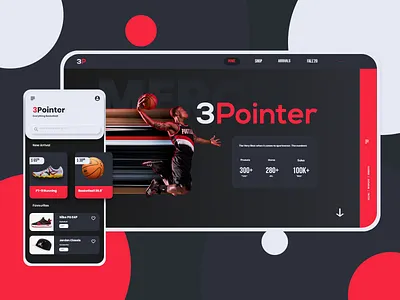 Sports Store- Web & App app basketball branding clean dark design designer designs ecommerce illustration minimal red sports store ui uidesign uiux web webdesign website