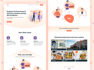 Food Donation - Landing page covid covid 19 healthcare landing landing page restaurant ui design website website design