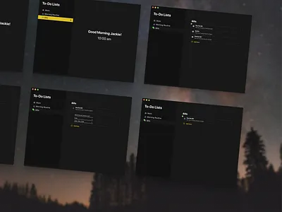 To Do List composition dark ui design interactions mac app to do ui visual design