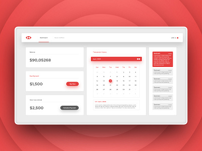 HSBC User Dashboard design flat icon minimal typography ui ux website