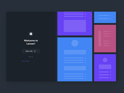 'Lancer' - Login Page colors dark dark app dark ui design login signup ui ui design uidesign uiux ux web