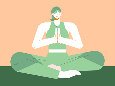 Yoga 2d art calm character color design digital digital art girl girl character illustration illustration art ui vector women yoga