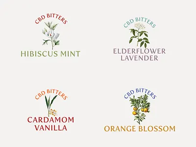 CBD Bitters brand design brand identity cbd design flower illustraion package design vintage illustration vintage logo