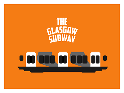 Glasgow Subway poster carriage glasgow illustration negative space scotland subway train transport transportation travel underground