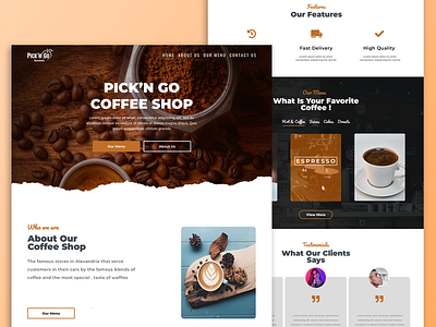 Pick'n GO Landing Page coffee coffee shop coffeeshop design landing landing page landing page design ui ux web