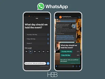 WhatsApp UI - Poll Feature Concept 100daysofui app poll socialmedia whatsapp