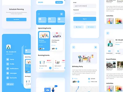 Event App Design app app design application clean design event event app illustration ui ux