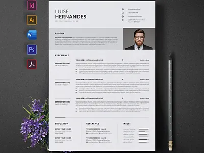 Resume a4 cover letter creative curriculum vitae cv design minimal resume resume template
