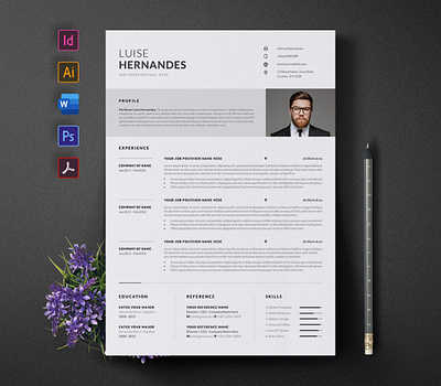 Resume a4 cover letter creative curriculum vitae cv design minimal resume resume template
