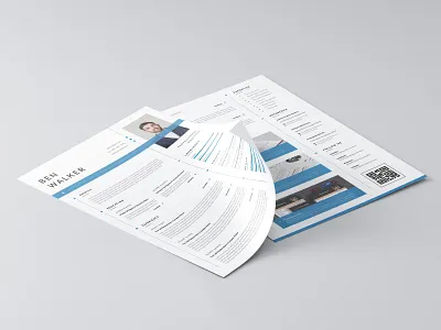 CV a4 blue resume clean cover letter curriculum vitae cv cv design minimal resume template resume word