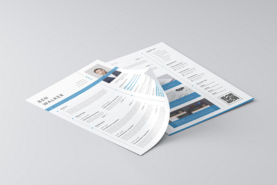 CV a4 blue resume clean cover letter curriculum vitae cv cv design minimal resume template resume word