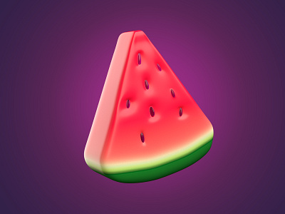 Watermelon 3d 4d c4d cinema cinema4d design fruit illustration render watermelon