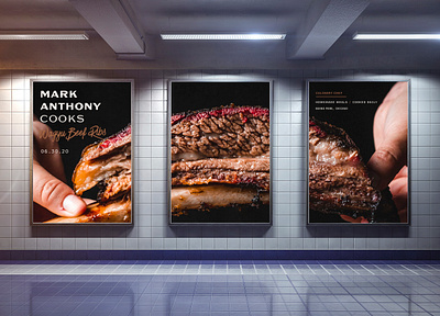 Mark Anthony Cooks Ad bbq branding cooking food logo mockup personal chef restaurant ribs subway transit