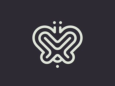 M Butterfly // Mazes - Logolounge 2020 bubble butterfly butterfly logo fly labirynth like maze mazes path track wind wing wings